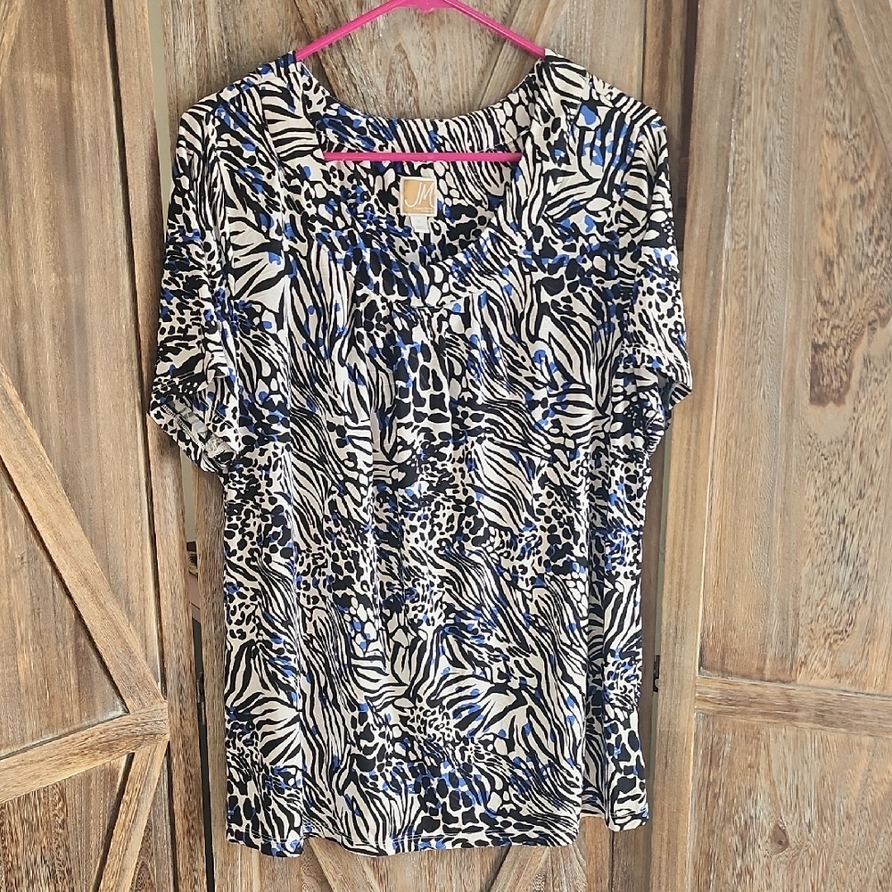 JM Collection Ladies Short Sleeve Blouse